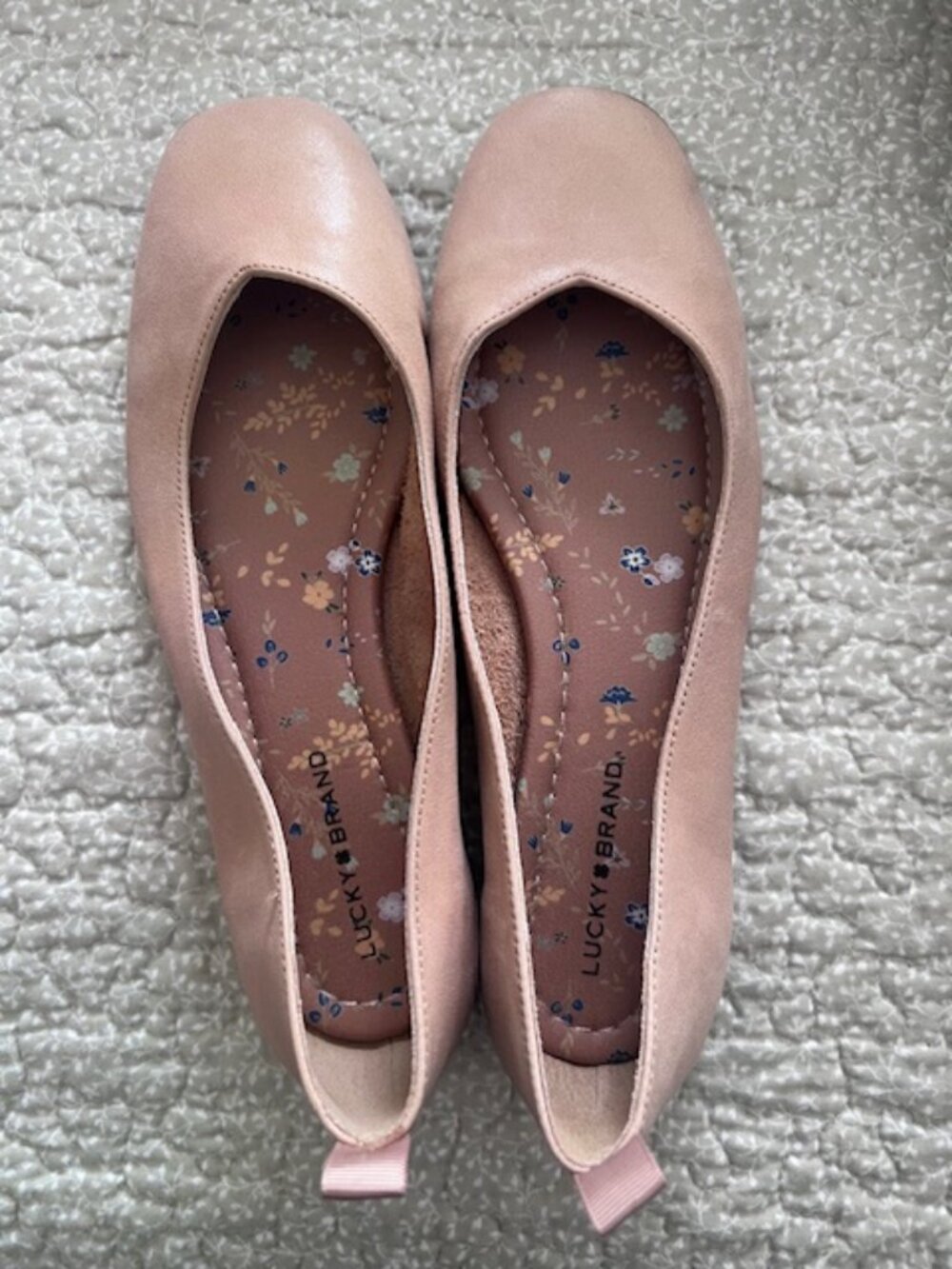 Lucky Brand soft leather pink flats, size 7 1/2 M